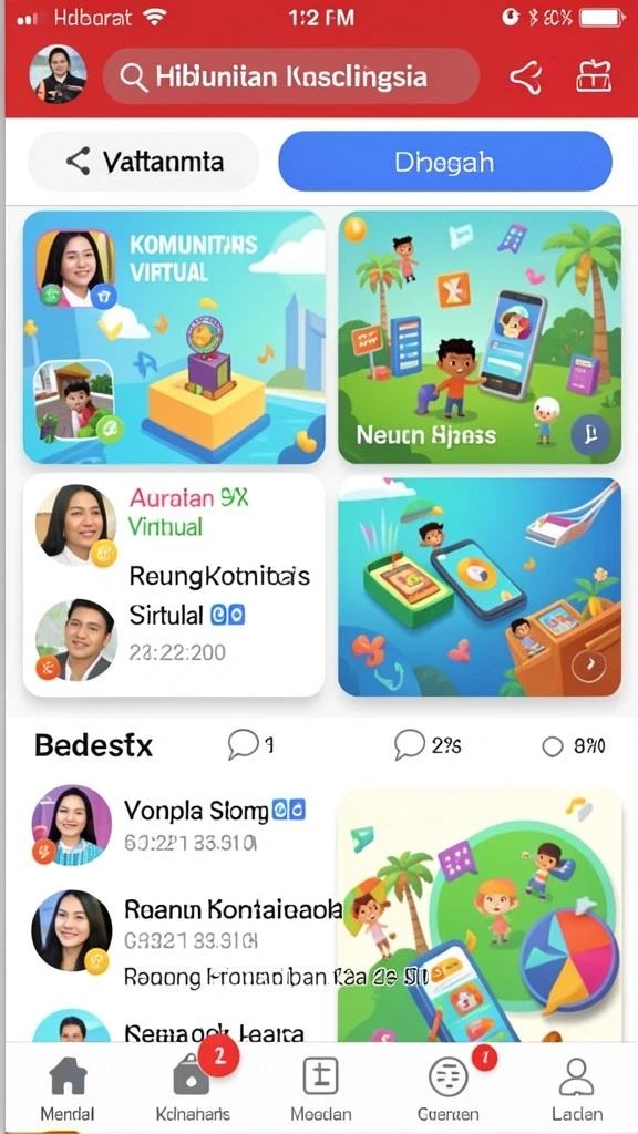 Tampilan menu permainan yang menarik dan mudah dipahami.