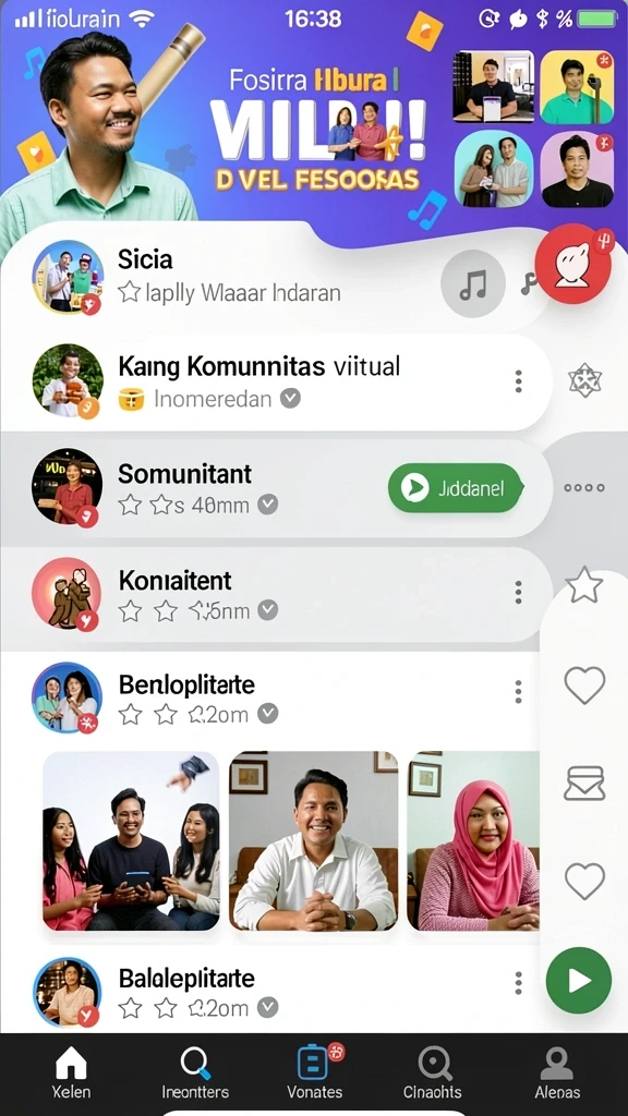 Bagian komunitas untuk interaksi antar pemain.