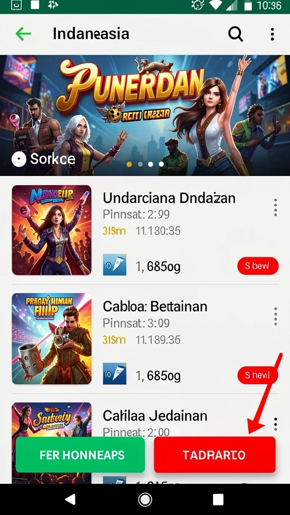 Layar hasil undian dengan desain menarik.